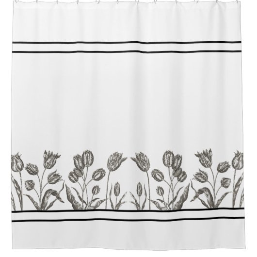 Botanische  Tulp Flowers Shower Curtain Douchegordijn (Voorkant)