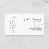 Botanische Tulp lijn Art Bloem Visitekaartje (Voorkant)