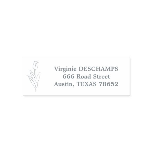 Botanische Tulp lijn Art Bloem Zelfinktende Stempel (Design)