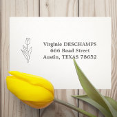 Botanische Tulp lijn Art Bloem Zelfinktende Stempel