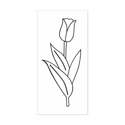 Botanische Tulp Lijn Kunst Bloem Rubberstempel (Afrduk)