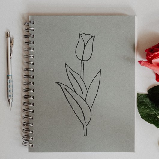 Botanische Tulp Lijn Kunst Bloem Rubberstempel