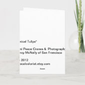 Botanische Tulpen met de Kranen van de Vrede van Kaart (Achterkant)