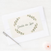 Botanische tweeling babyshower olijftak boho groen rechthoekige sticker (Envelop)