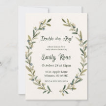 Botanische Twin Baby Shower Olijftak Boho Groen