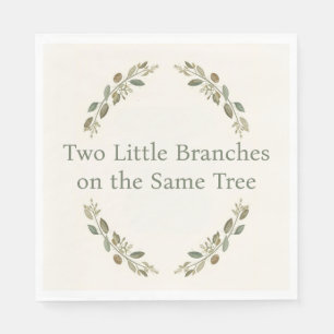 Botanische Twin Baby Shower Olijftak Boho Groen Servet