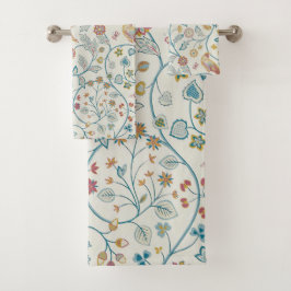 Botanische uil en bessen bad handdoek