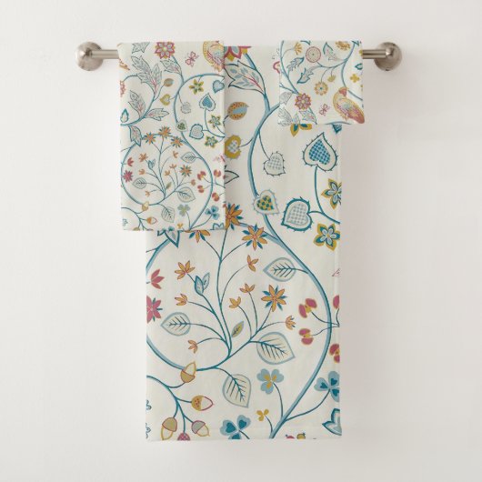 Botanische uil en bessen bad handdoek (Insitu)