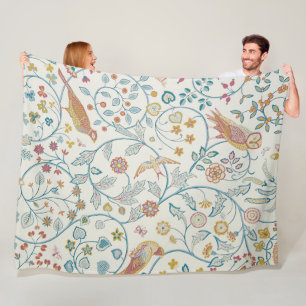 Botanische uil en bessen fleece deken