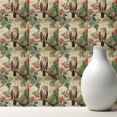 botanische uil in het bos tegeltje