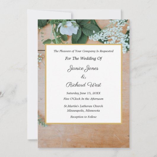 Botanische uitnodiging tot het uitzenden van Lijst (Voorkant)