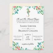 Botanische uitnodiging tot weddenschap met zeehond (Voorkant / Achterkant)