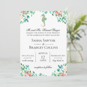 Botanische uitnodiging tot weddenschap met zeehond (Staand voorkant)