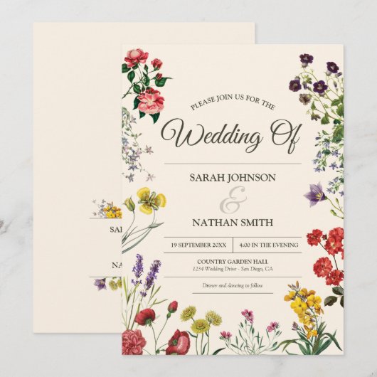 botanische uitnodiging tot weduwschap (Voorkant / Achterkant)