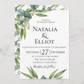 Botanische uitnodiging voor een Eucalyptusbruiloft (Voorkant / Achterkant)