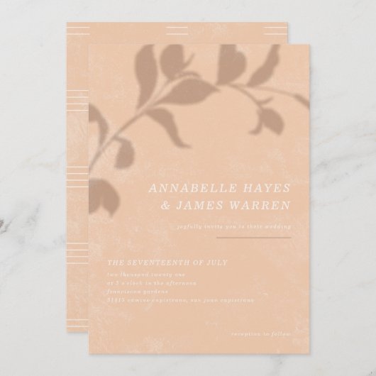 Botanische uitnodiging voor een schaduw-weddenscha (Voorkant / Achterkant)