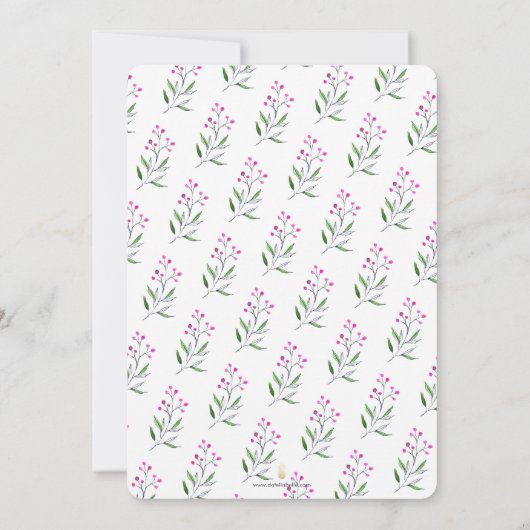 Botanische uitnodiging voor een zomerse bruiloft: (Achterkant)