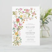 Botanische uitnodiging voor het bruiloft (Staand voorkant)