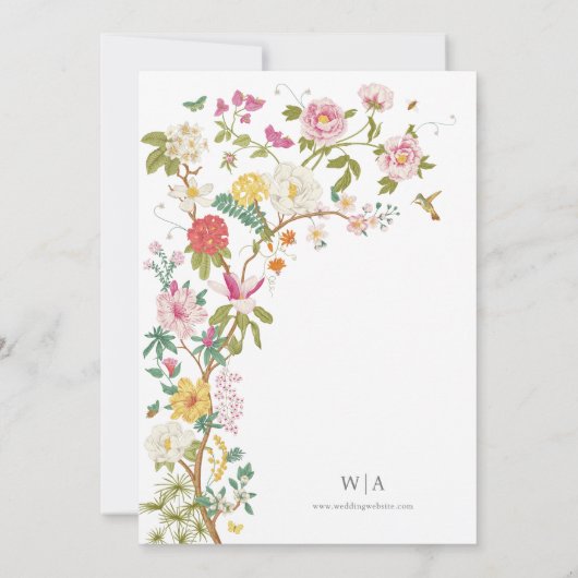 Botanische uitnodiging voor het bruiloft (Achterkant)