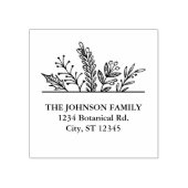 Botanische vakantie adres Rubber stempel (Afrduk)