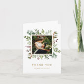 Botanische vakantie gouden bruiloft dank u foto kaart (Voorkant)