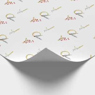 Botanische Vakantie Vreugde Rustieke Goud Minimal Cadeaupapier
