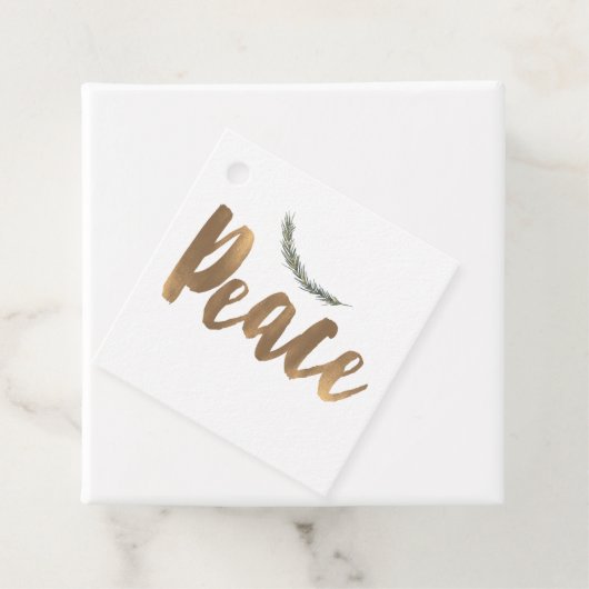 Botanische Vakantievak Pine Rustic Gold Bedankjes Labels (In situ)