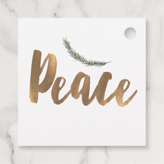 Botanische Vakantievak Pine Rustic Gold Bedankjes Labels (Achterkant)