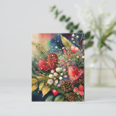 Botanische valentijn harten feestdagenkaart (Staand voorkant)