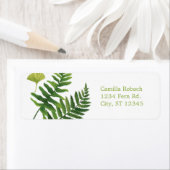 Botanische varen adreslabel etiket (Insitu)