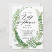 Botanische varen Baby shower uitnodiging (Voorkant)