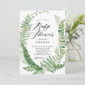 Botanische varen Baby shower uitnodiging (Staand voorkant)