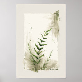 Botanische varen blad Elegant Poster