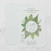 Botanische varen Flat bruiloft uitnodiging (Voorkant / Achterkant)