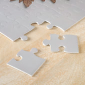 Botanische varen groene koper geperste bladeren legpuzzel (Zijkant)