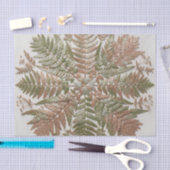 Botanische varen groene koper geperste bladeren tissuepapier (Craft)