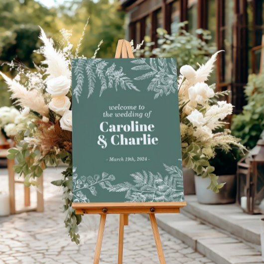 Botanische varen Woodland bruiloft welkomstbord Poster