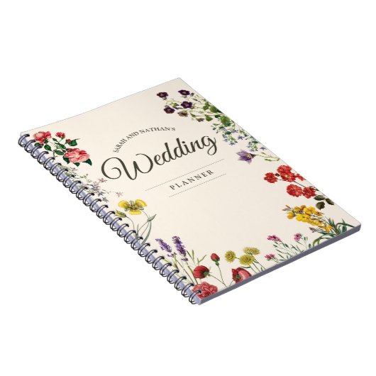  botanische ventilatorbruine bruiloft notitieboek (Rechterzijde)