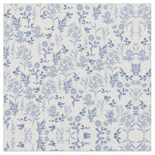 Botanische verf met blauwe bloemen stof