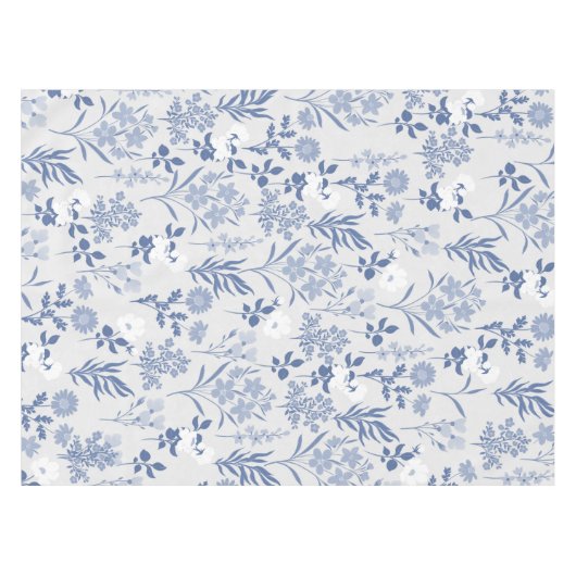 Botanische verf met blauwe bloemen tafelkleed (Voorkant (Horizontaal))