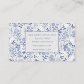 Botanische verf met blauwe bloemen visitekaartje (Achterkant)