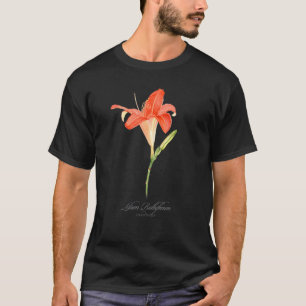 Botanische verf van Oranje Lily voor bloemkool T-shirt