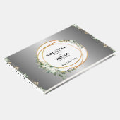 Botanische vergulde gouden ringen en gebladerte ga gastenboek (Hoek)
