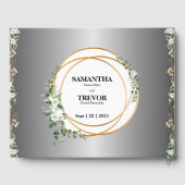 Botanische vergulde gouden ringen en gebladerte ga gastenboek (Achterkant)