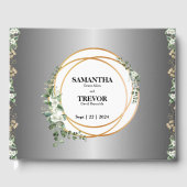 Botanische vergulde gouden ringen en gebladerte ga gastenboek (Voorkant)