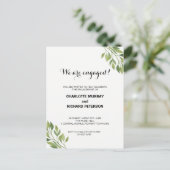 Botanische verlovingsfeestuitnodiging briefkaart (Staand voorkant)