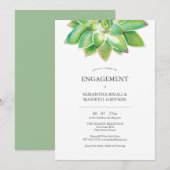 Botanische Verlovingsfeestuitnodigingen Succulent Kaart (Voorkant / Achterkant)