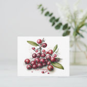 Botanische verse veenbessen briefkaart (Staand voorkant)