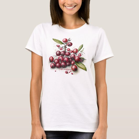 Botanische verse veenbessen t-shirt (Voorkant)