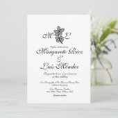 Botanische vertakking Caligraphy Monogrammed Weddi Kaart (Staand voorkant)